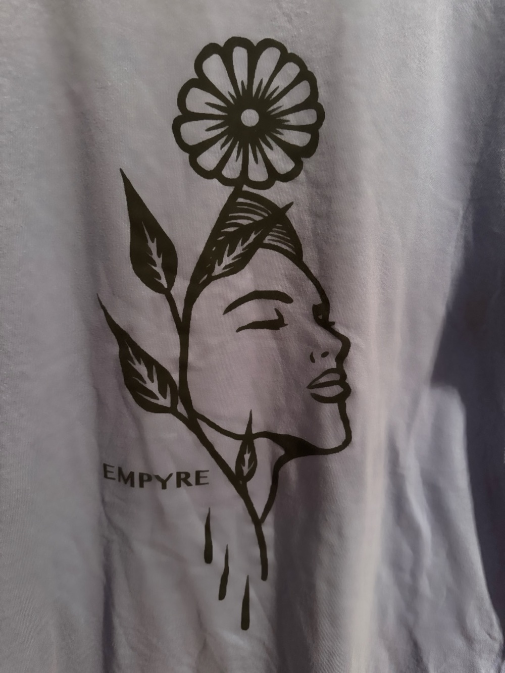Empyre - Men's XL Short Sleeve Tee with Black Floral Face Graphic